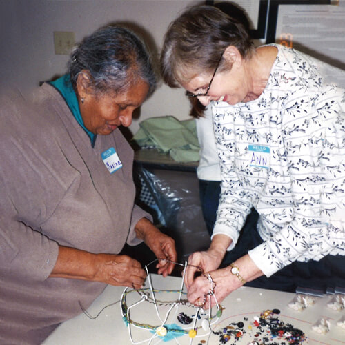 women doing creative art project