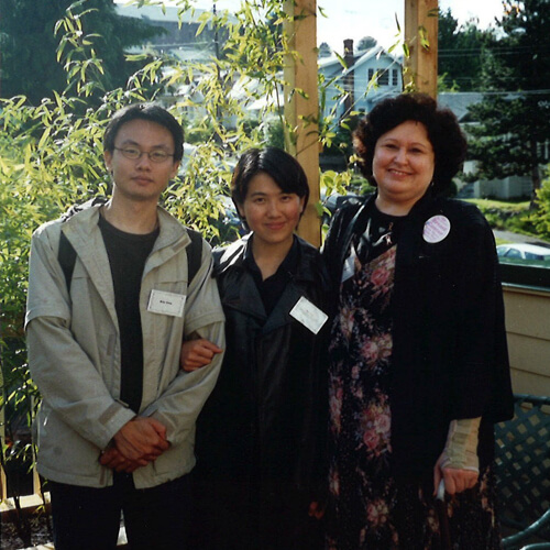 people at rooftop healing garden